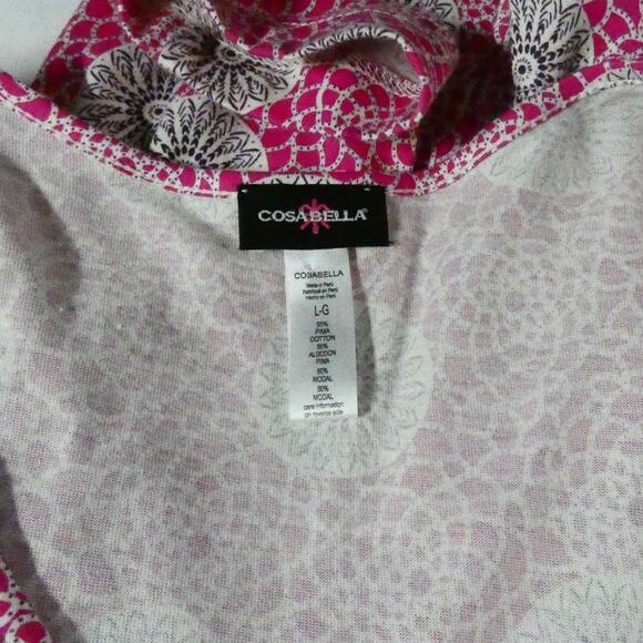 Cosabella Women's Large Floral Henley  Blouse Long Sleeves Colorful - Picture 6 of 6